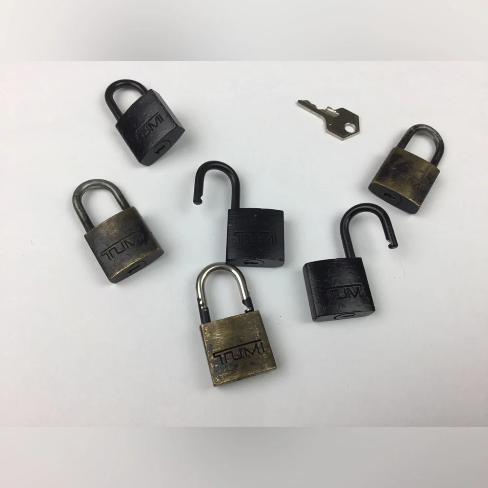 TUMI Metal Luggage Key Lock TSA Compliant - Set of 6 Locks Plus Key